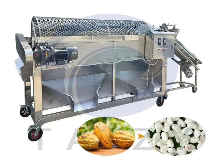 Cocoa pod cracking machine