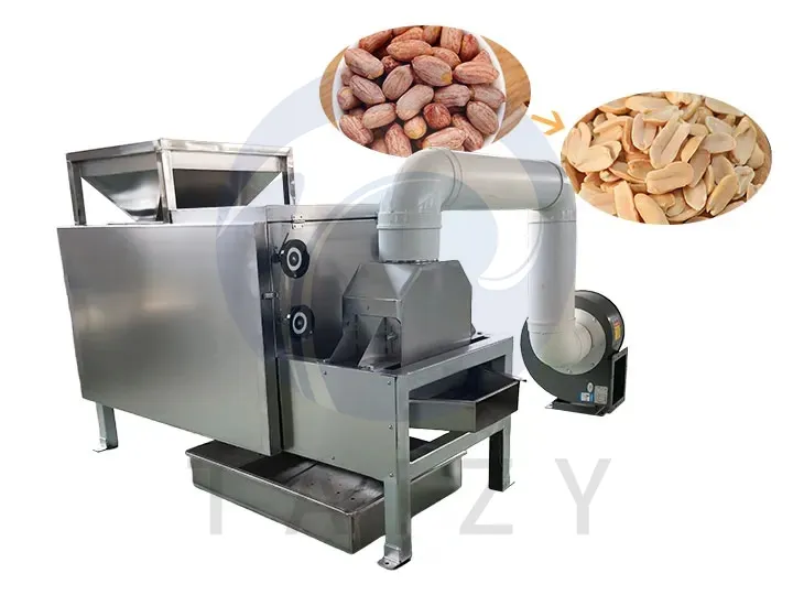 Peanut peeling and splitting machine