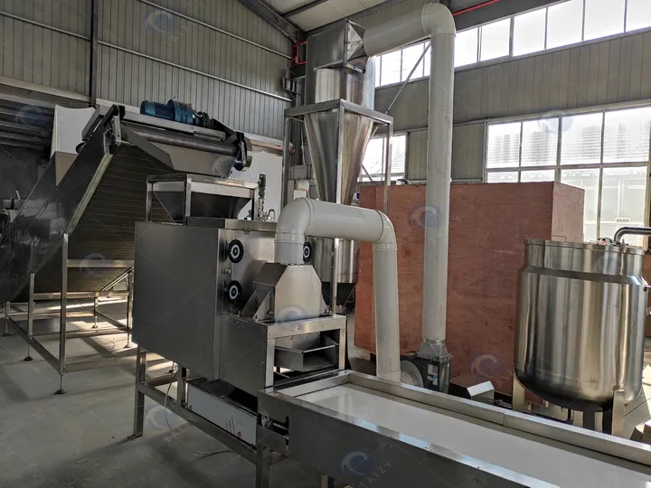 Peanut Peeling And Splitting Machine I Roasted Peanut Peeler 8 The peanut peeling and splitting machine in a peanut butter production line