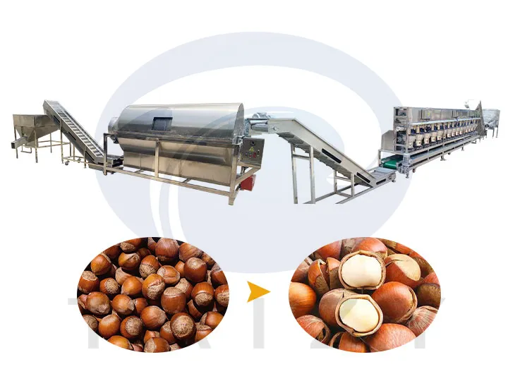 Hazelnut Slitting Production Line 1 Hazelnut slitting production line