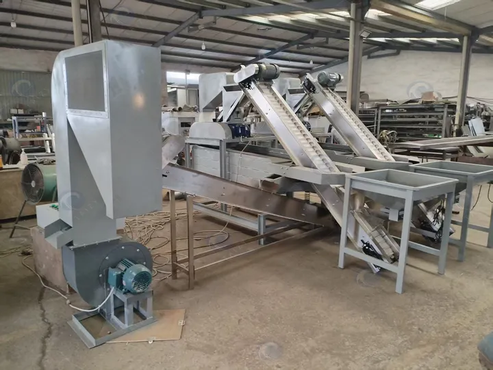 Kernel–shell separation (air separator and dehulling machine)