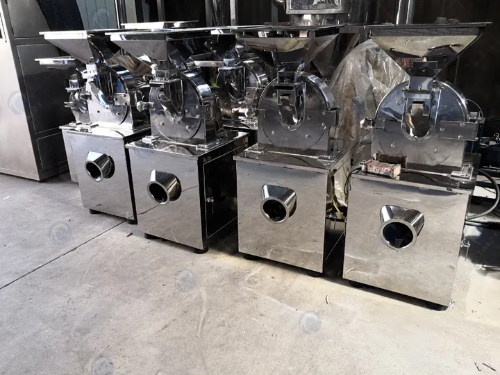 Cocoa bean grinding machine factory stock image