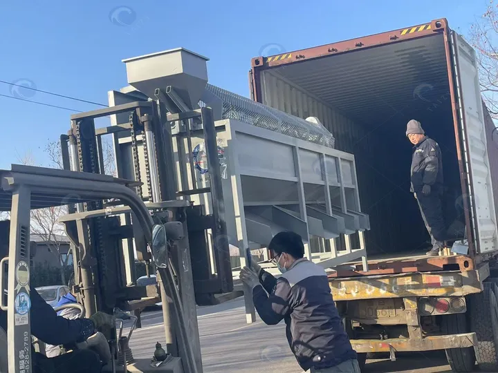 Cashew nut processing line being shipped