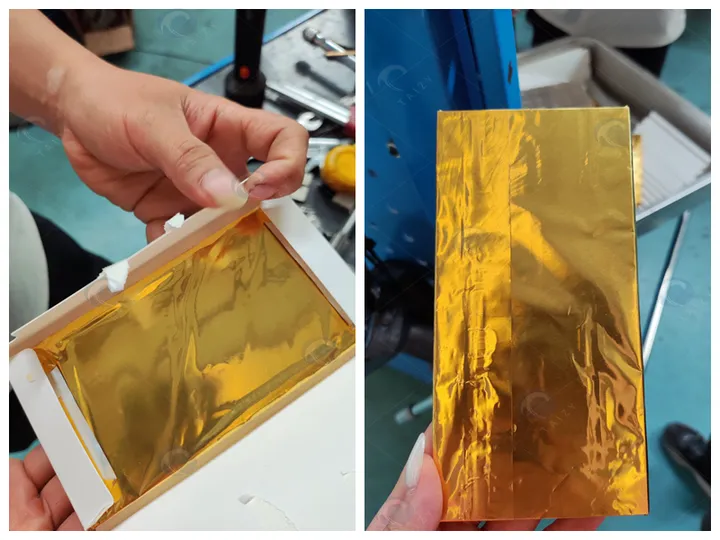 Aluminum foil-wrapped chocolate blocks